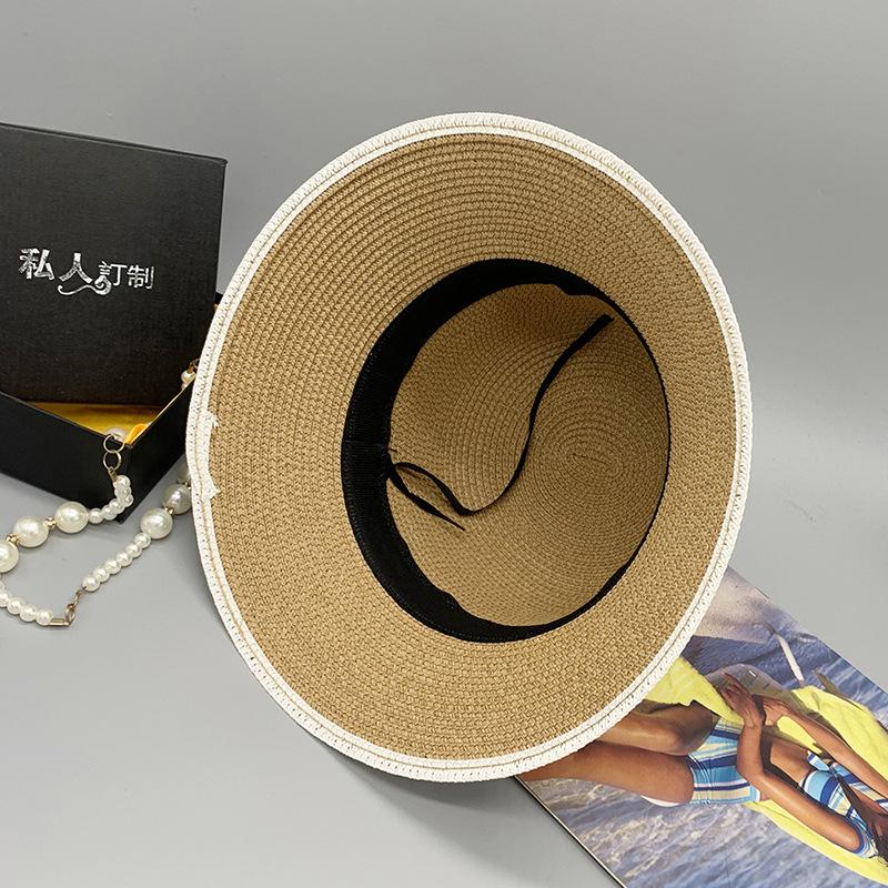 Шляпа в стиле Хепберн Женская Год Жемчуг Иностранный Стиль Универсальная Панама Универсальная Ретро Шляпа-Ведро Цилиндр