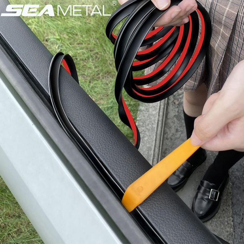 SEAMETAL Car Window Seal Strip Car Window Lift Sealing Strips Auto Rubber Side Window Filler V Shape Weatherstrip Noise Insulation Goods