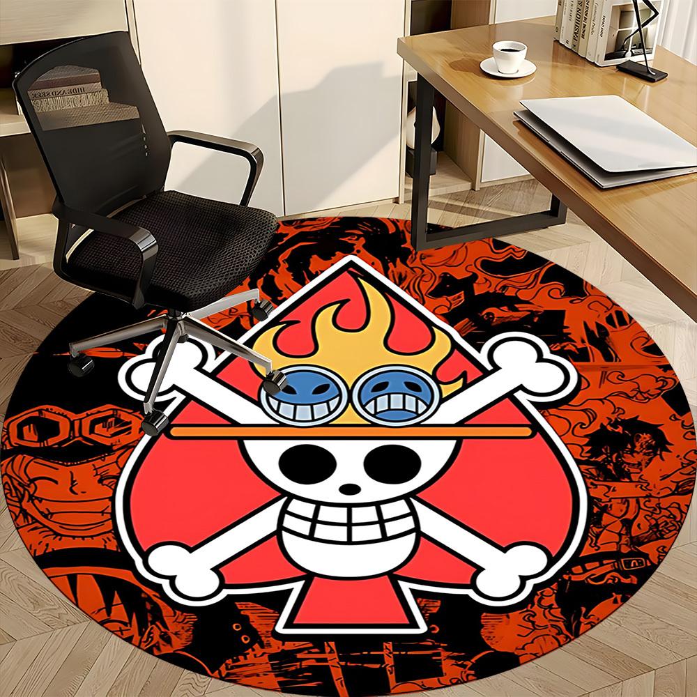 1 шт. Круглый ковер с логотипом One Piece для офиса, под офисные стулья, спальни, гостиной, домашний декор a1022210