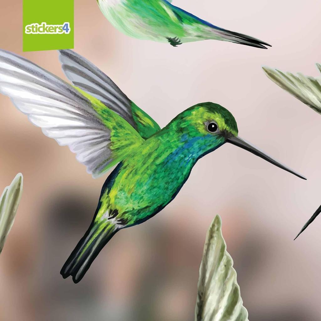 12-Pack Hummingbird Window Clings - Lifelike, Colourful Decals to Prevent Bird Strikes -Double-Sided for Bird Window Strike Prevention - Stop Birds