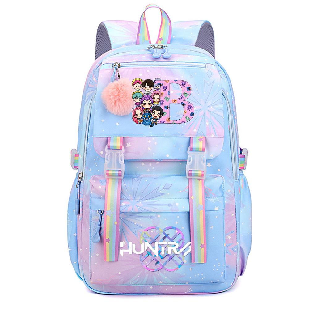 Cute K-Pop Demon Hunters Printed Large Capacity Waterproof Backpack Teenger Student Girl Boy Schoolbag Bookbag Women Large Capacity Travel Bag