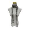Women Scarf Shiny Sequin Flower Shape Hollow Design Scarf Glitter Embellished Thin Scarf