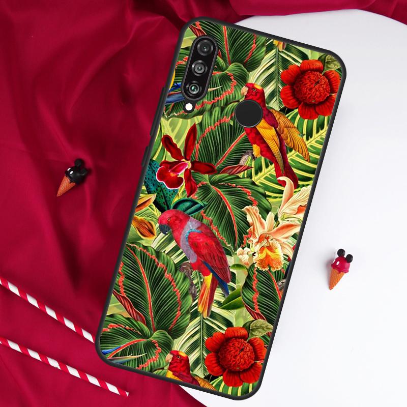 Garden Birds Vintage Tropical FLORAL For Huawei Nova Y61 Y91 Y90 Y70 Y60 Y72 12s 12i 11i 7i 8i 9 10 SE P60 Pro P30 P40 Lite Case