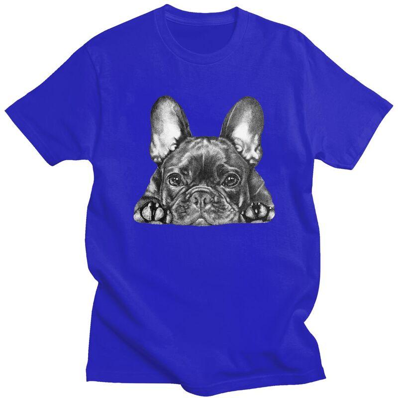 Мужская футболка с принтом французского бульдога Frenchie 100% хлопок Повседневная футболка Уличная футболка
