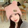 Warm Beanie Hat Cute Bear Ear Skullcap Casual Ear Protection  Women