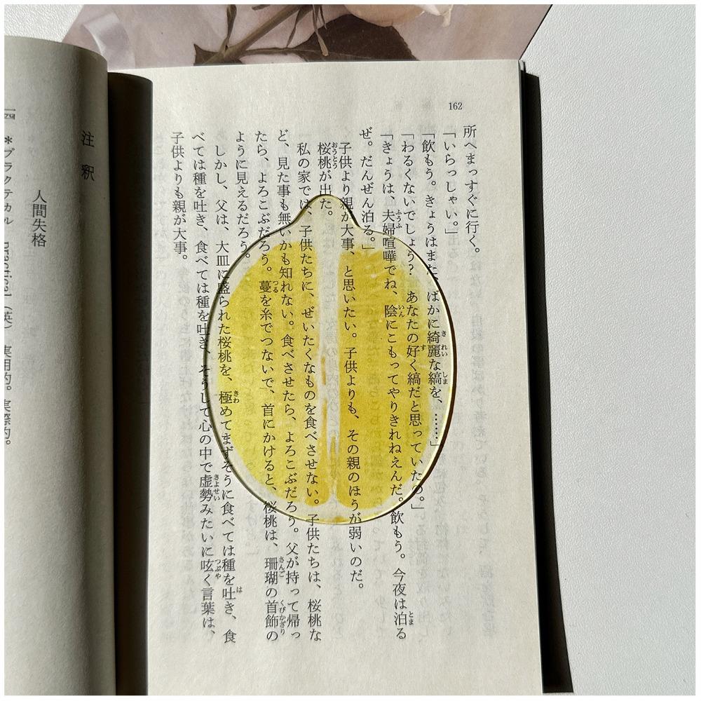 Durable Acrylic Bookmark Simulation Fruit Transparent Book Reading Marker Clear Book Pages Mark Tool Reading Gift