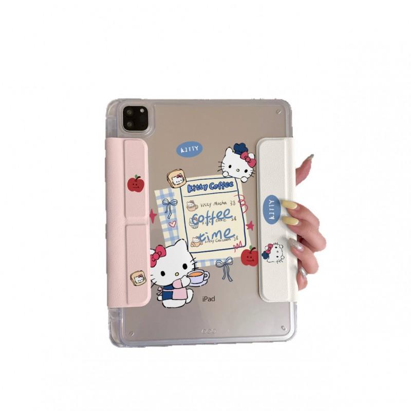 Cute KT Cat Tablet Case IPad Pro Side Magnet Separation Mini Y-fold Air 7 10th Gen
