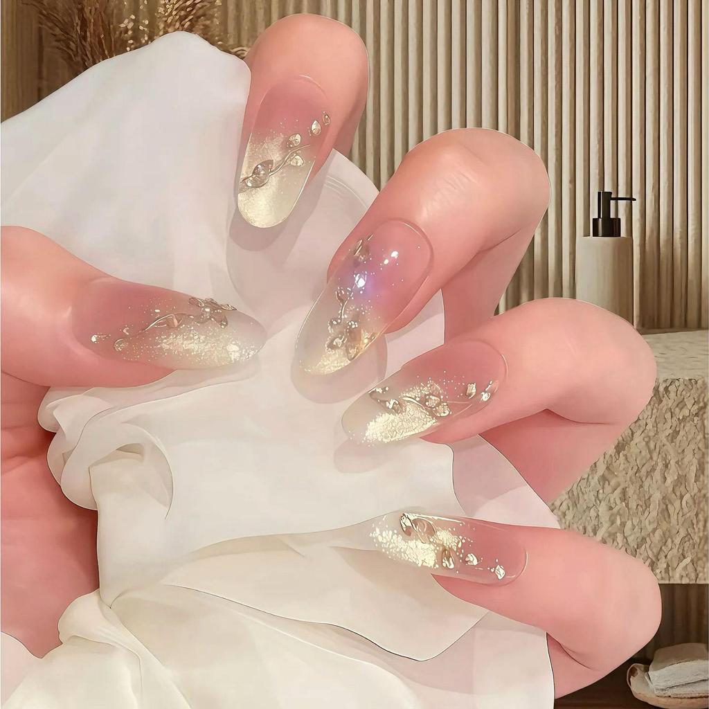 Nude Pink Long-Wear Nails: 2025 Gilded Whitening, Elegant Atmosphere