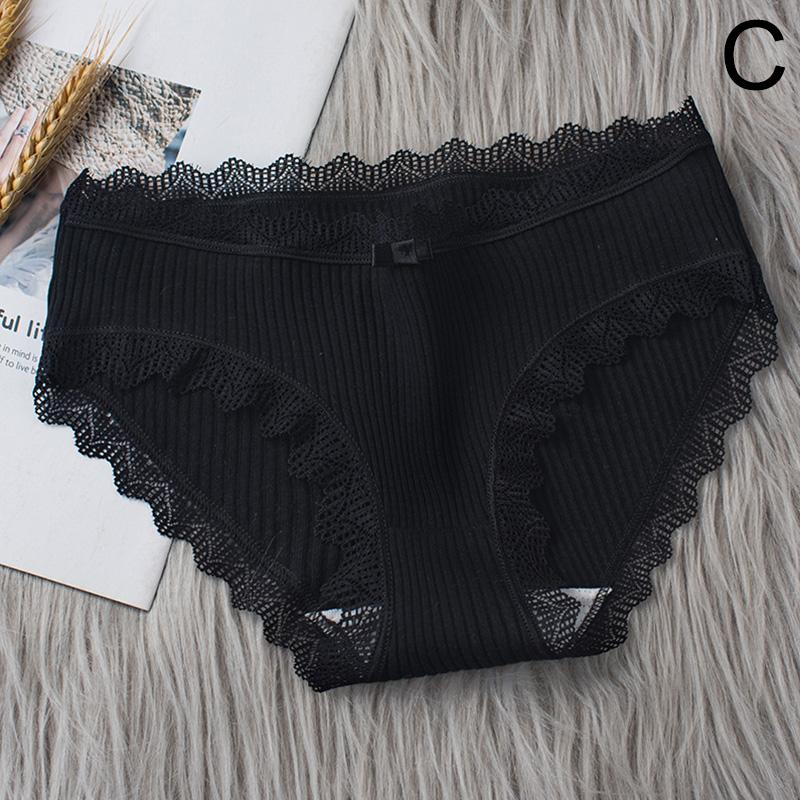 4 PCS Solid Color Women's Panties Lace Threaded Underwear Female Mid-Waist Soft Comfortable Lingerie Girl Lingerie Sexy Woman Clothes