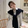 Knitted Solid Color Outer Shawl Women'S Versatile Decoration Thickened Warm Shoulder Scarf Fake Collar