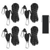 ILLIDAN Tent Rope Ratchet Mechanism Rope Ratchet 4mm X 4M Set of 4 Black Load Capacity 250kg Fluorescent Rope Guy Rope Paracord Rope Tent Rope Guy