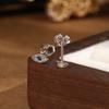 Серьги-гвоздики из стерлингового серебра S925 с цирконами «Сглаз»