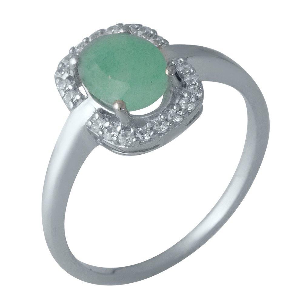 Серебряное кольцо с натуральным изумрудом 1.483ct (1982488) 2.47 гр. 925 пробы