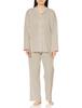 Pajamas Kaimin Navi Cotton Long Sleeves Long Pants Yarn Dyed Organic Takashima Chijimi Light Gray [Gunze] 100% Women's