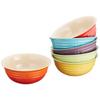 Le Creuset Cereal Bowls, 500ml, Rainbow Collection, Heat and Cold Resistant, Microwave and Oven Safe, Set of 6 [Official Japanese Product]