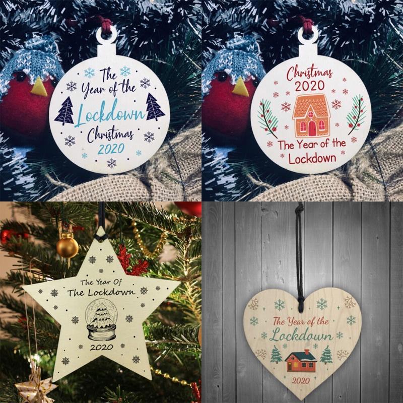 Wooden Christmas Decorations Gift Bauble Commemorating The Lockdown 2020**