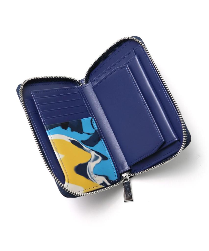 Мужской полудлинный кошелек LANVIN en Bleu из кожи Nebula, синий, нет. 533604