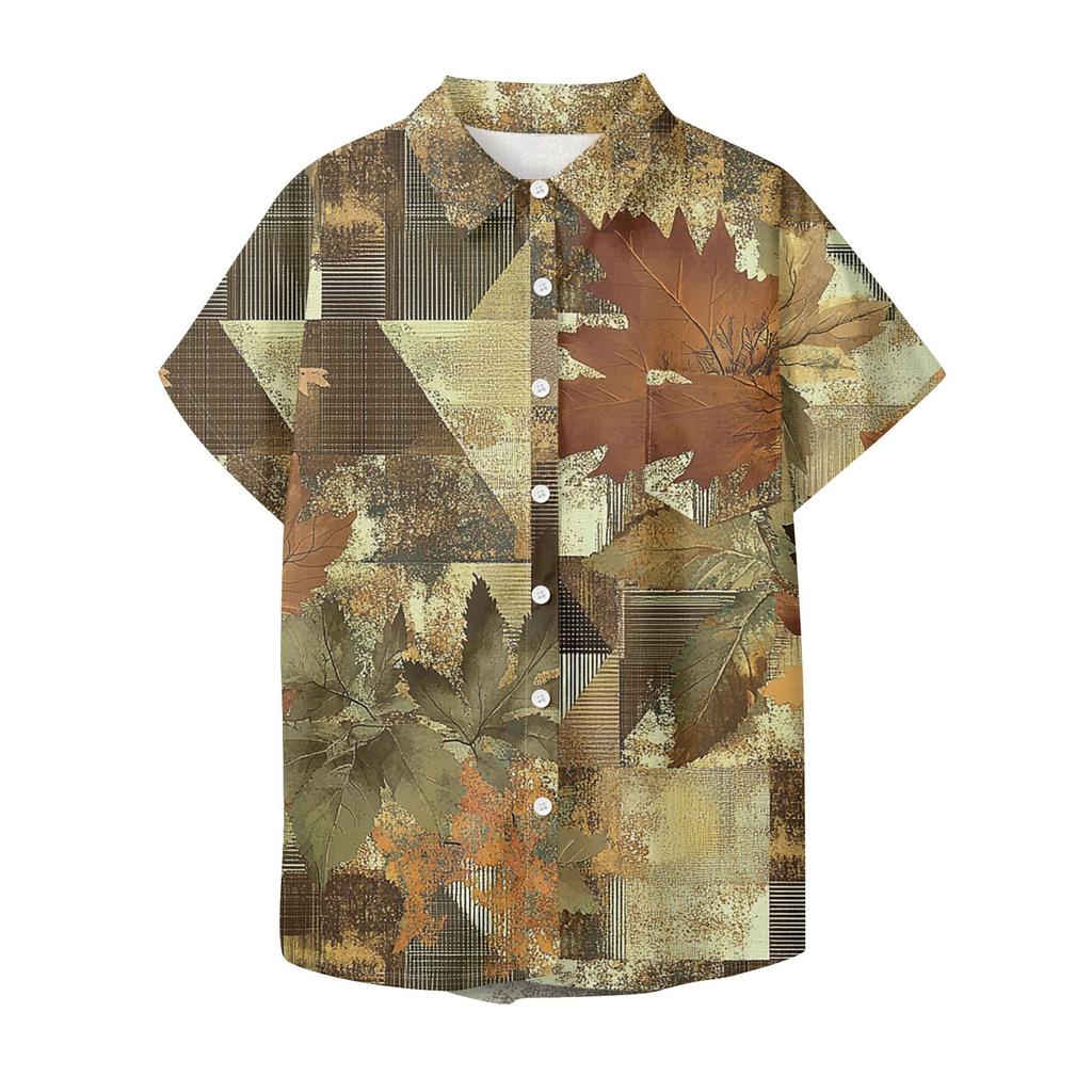 Женская рубашка с короткими рукавами, повседневный модный топ на пуговицах с принтом, кардиган с нагрудным карманом