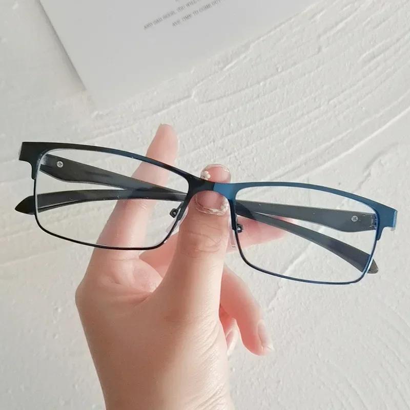 New Male Half Frame Business Myopia Glasses Blue Light Blocking Eye Protection Near Sight Glasses Ultra Light Unisex Glasses