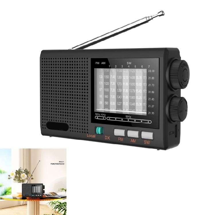 Портативное радио для пожилых людей, AM FM SW MW Диапазоны, Перезаряжаемая батарея, Радио с громким динамиком, Чистый звук