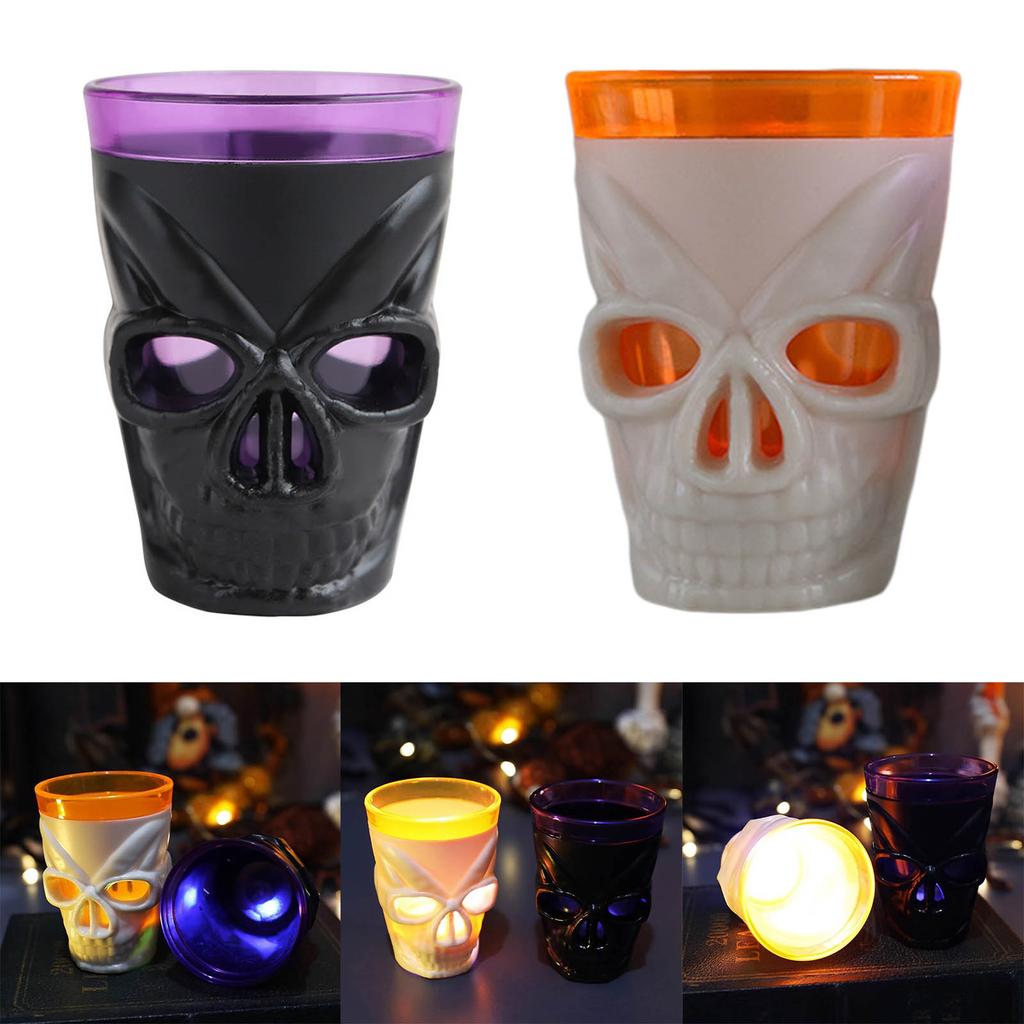 Luminous LED Skull Head Wine Cup Glow In the Dark Wine Glass for Spooky Celebrations