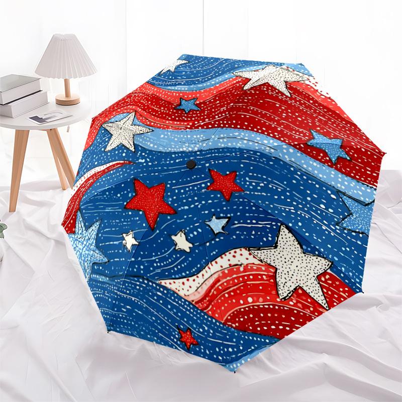 1pc Stars Automatic Open/Close Folding Umbrella - Compact 8-Rib Design, Daily Use, Perfect Gift for Friends & Family yy260327098