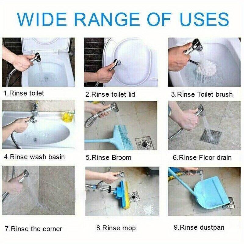 Комплект ручного распылителя для биде из ABS - многофункциональный набор для душа в ванной комнате для личной гигиены и купания домашних животных с регулируемой насадкой и шлангом