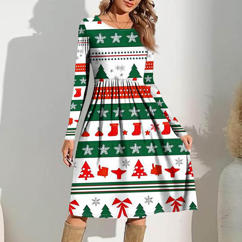 Женское повседневное платье с градиентным принтом, весеннее, с карманом, с круглым вырезом, с длинным рукавом