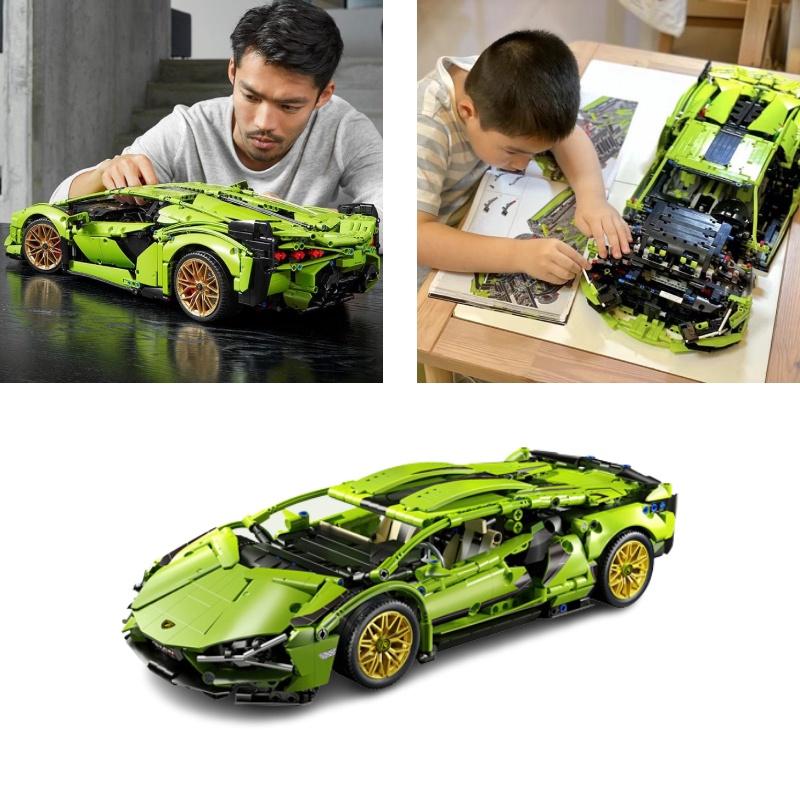 Detailed Lego-compatible Mechanic Set For Building A Realistic Lamborghini Car Model