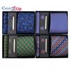 Комплект Cosy Up из 6 предметов, мужские галстуки с узором пейсли, включая галстук, квадратный шарф, манжеты, зажим для галстука, подарочная коробка