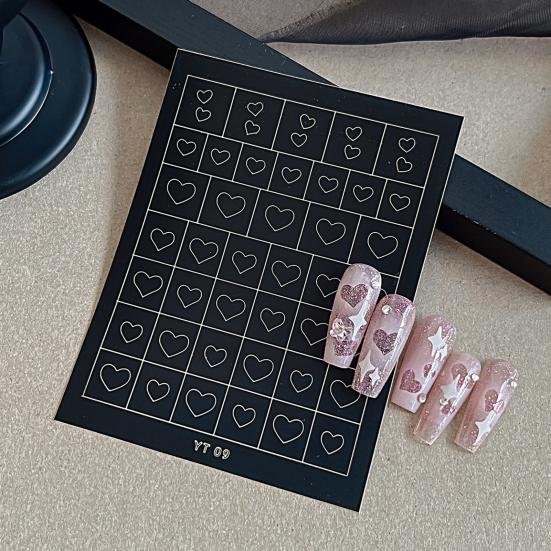 Yousheng 3/6/7/8/9/10 Sheets Nail Art Sticker Self-adhesive Halloween Christmas Butterfly Love Heart Women Fake Nail Decoration Decal