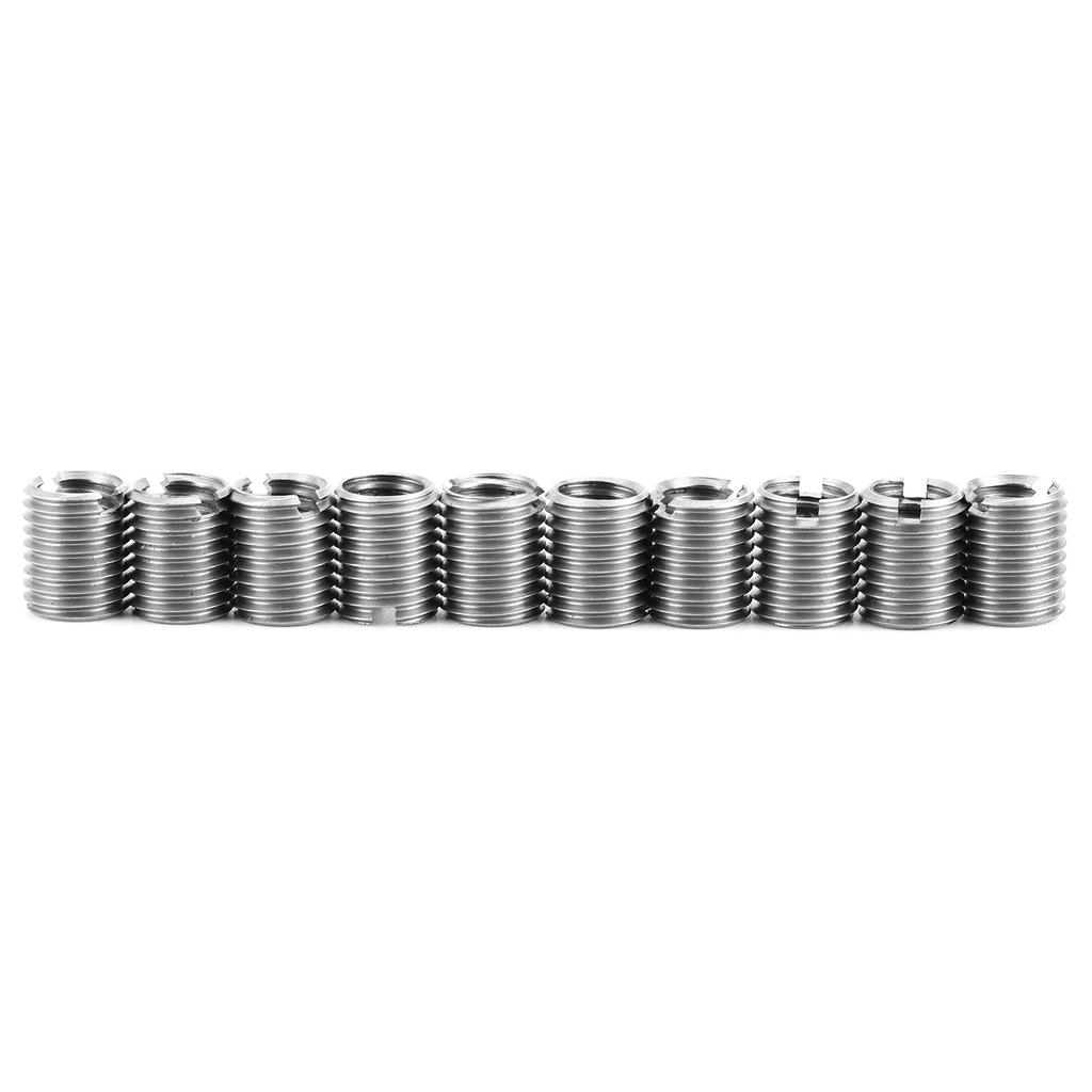 10Pcs Insert Nut Male Thread Repair Stainless Steel Slotting Sleeve Screw Repair Tool Kit