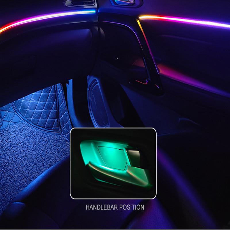 Универсальный светодиодный светильник Symphony Car Ambient Light 64 RGB Color Car Interior Acrylic Light Guide Decoration Atmosphere Light 18/10/6 в 1