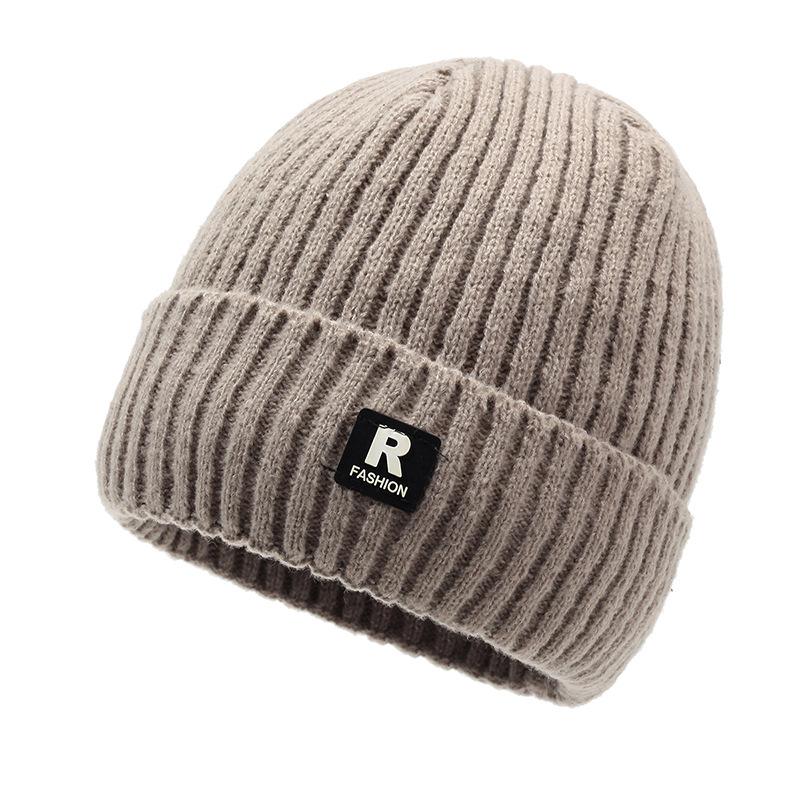 Осень и зима, новая мужская теплая вязаная шапка в корейском стиле для отдыха на природе, плюс бархатная утепленная шапка-пуловер, молодежная шерстяная шапка