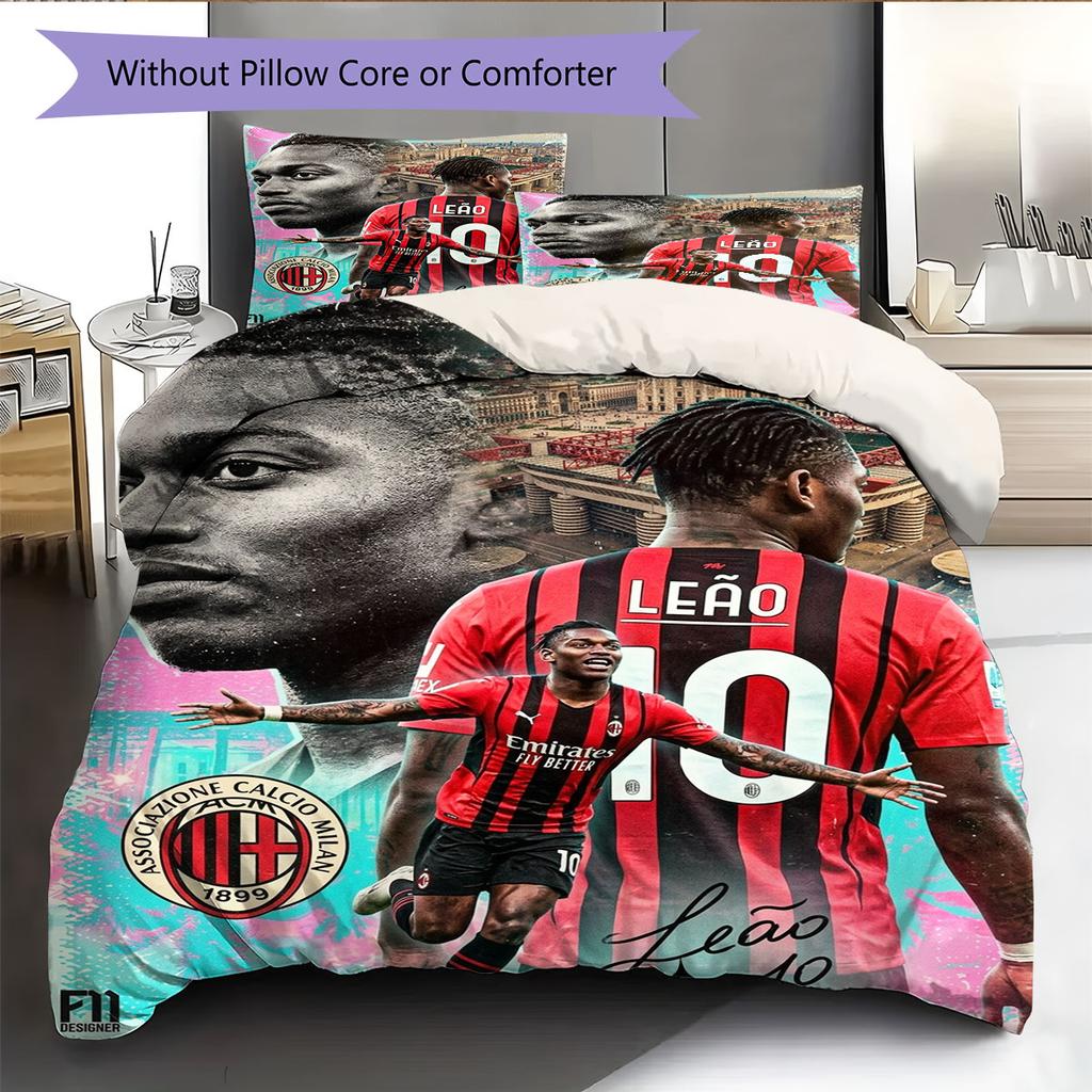 Rafael Leão player Bedding Quilt Set Quilt Cover Pillowcase Home Decoration Birthday Gift (1 * duvet cover + 2 * pillowcase, without core)