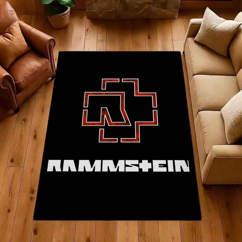 Rammstein Iconic Industrial Metal Logo Theme Rug Durable Stainresistant Carpet For Bathroom Kitchen Home Party Decor Great Holiday Gift