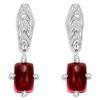 WUIHA 925 Sterling Silver 7 * 11 MM Lab Sapphire High Carbon Diamonds Ruby Wedding Engagement Drop Dangle Earrings Fine Jewelry