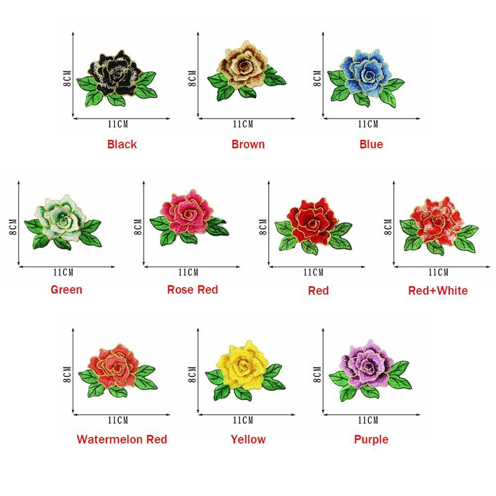 DIY Handmade Embroidery Flower Patch Polyester Fiber Floral Patches Embroidery Repair Patch Jeans