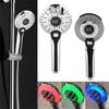LED Shower Head 3 Colors Water Temperature Control LED Digital Display Handheld Shower Head 3 Spraying Mode Bathroom Supplies