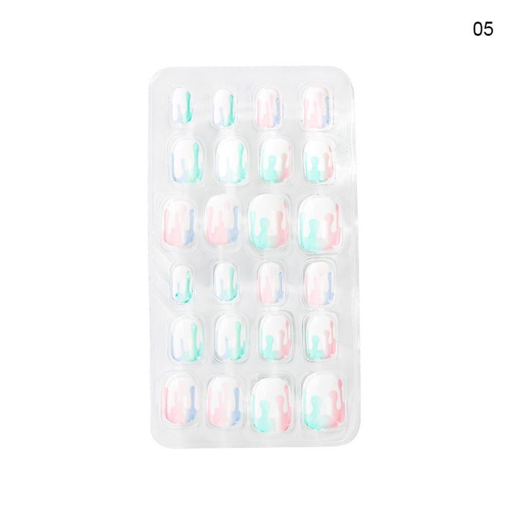 24PCS Nail Tips Reusable Nails Art Detachable Full Cover Fake Nails Press on Nails False Nail Tips