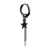 2pcs Unisex Stainless Steel Punk Man Black Drop Earrings Geometry Triangle Star Cross Fish Love Feather Party Multiple Gothic
