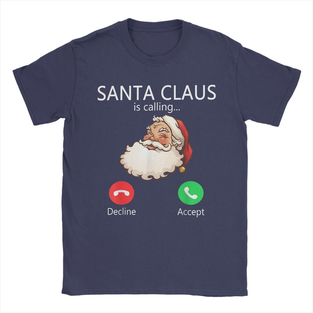 Mens T-Shirt Santa Claus is Calling Funny Christmas Holiday T Shirts Harajuku Summer Tees Y2K Funny Casual Clothes