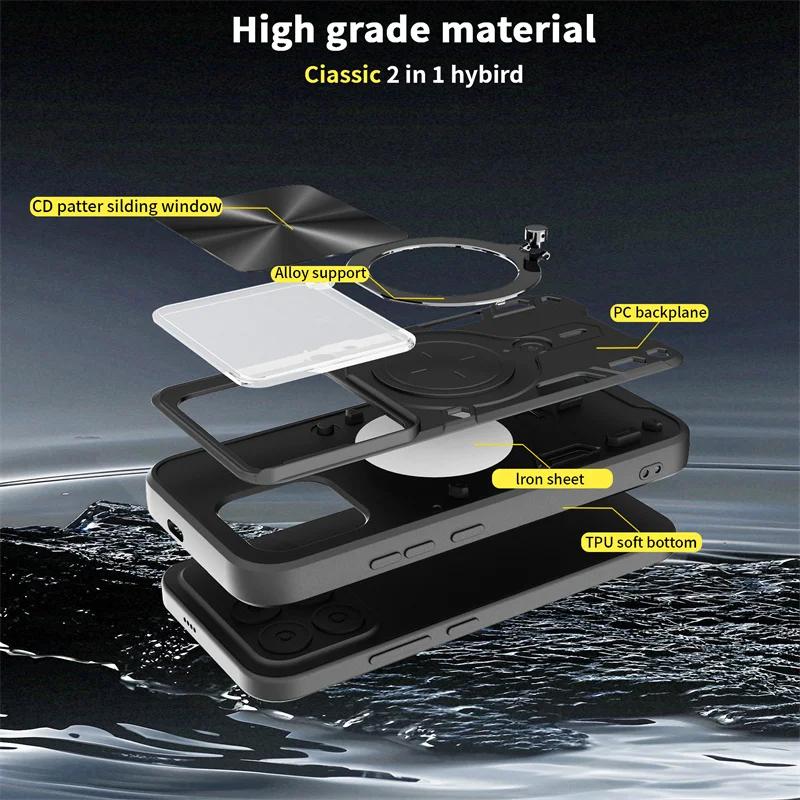 Funda For Poco F8 Pro 5G Case Armor Slide Camera Lens Protection Ring Stand Back Cover for Poco F8Pro Pocof8pro Shockproof Coque