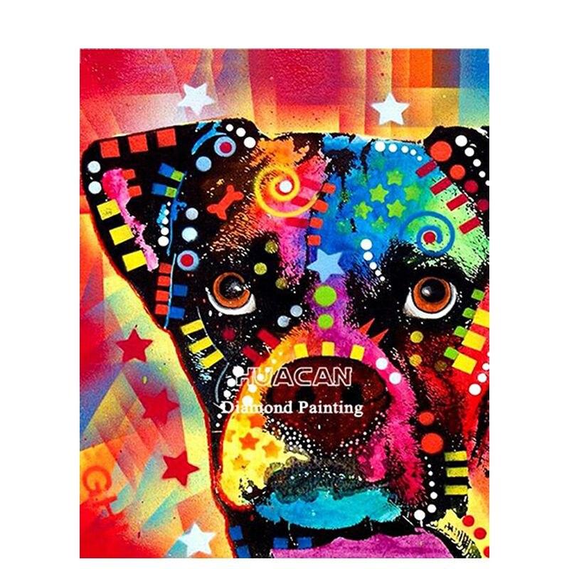 5D круглая алмазная живопись Цветная собака животное для детей и взрослых картина вышивка мозаика дизайн ремесла домашний декор подарок