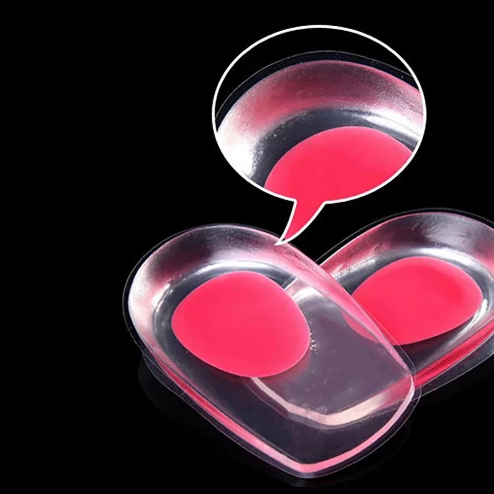 1 пара силиконовых гелевых стельок для пятки, подошвенный фасциит, подушка для пятки, поглощение боли, подушечки для пяток, облегчение ударов для мозолистых костей