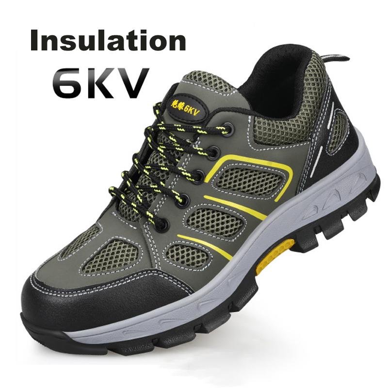 Oulylan Men Lightweight Protection Shoes Anti Piercing Cowhide Work Footwear Anti Smashing Steel Toe Safety Boots Size 38-46