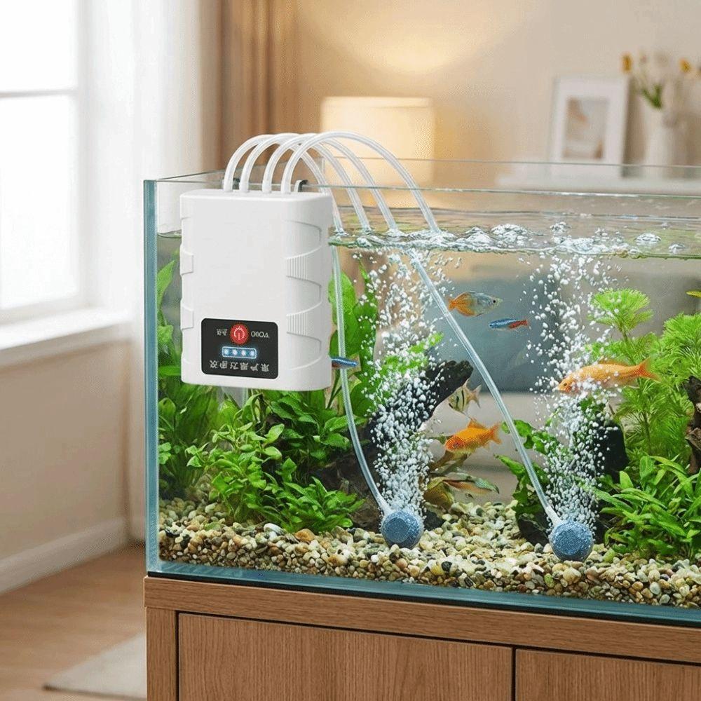 High Air Flow Fish Tank Air Pump USB Rechargeable Aquarium Aerator Aquarium Oxygen Pump Fishing