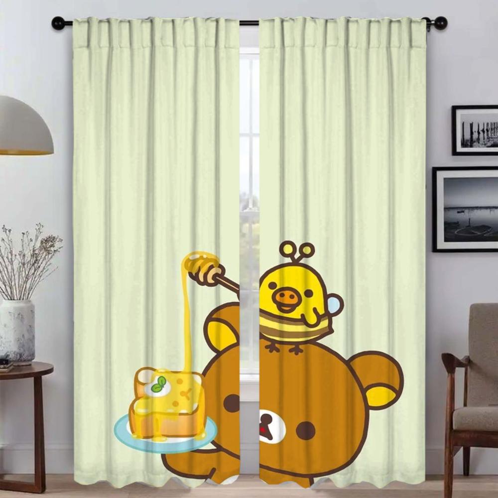 Rilakkumas затемняющие шторы 2 шт элегантные шторы для комнаты для камеры гостиная занавеска перегородка абажуры тюль для спальни