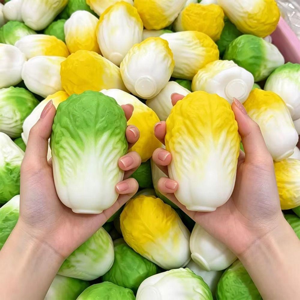 Crispy Sound Vegetable Fidget Toy Fun Release Simulation Squishy Toy Cabbage Squeeze Toys Adults
