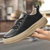 2025 Men's Casual Shoes Cow Leather Sneakers Breathable Thick Bottom Elevator Shoes Tennis Shoe Male Vulcanized Shoes